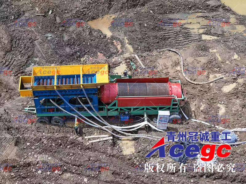 移動式滾筒篩洗砂機在哥倫比